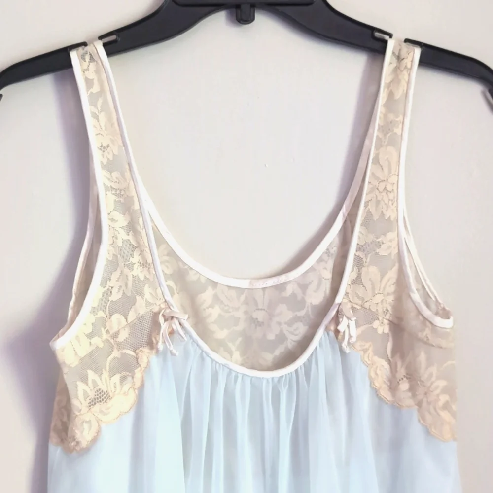 50s Vintage Vanity Fair 2 Piece Chemise Robe Lace Fairycore Peignoir Set 34 - Picture 7 of 16